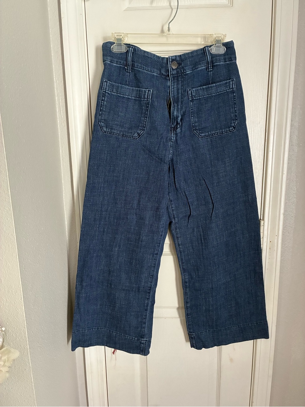 LC Lauren Conrad Dark Blue Relaxed Jeans with Front Patch Pockets